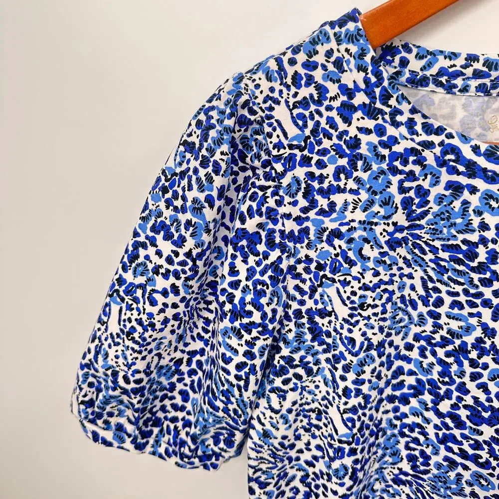 LILLY PULTIZER Blue Pima Cotton Rhett Knit Top Tee // S